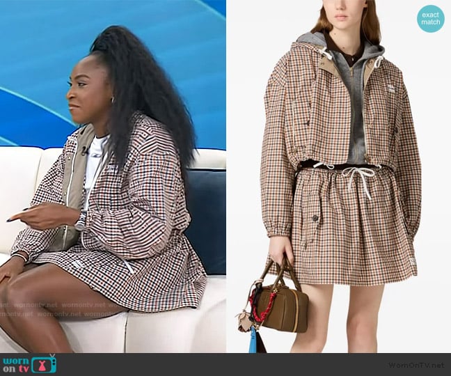 Miu Miu Vichy-check jacket worn by Coco Gauff on Today