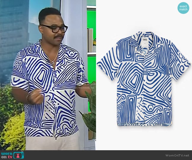 OAS Eldovado Viscose Shirt in Blue worn by Hilton Carter on Today