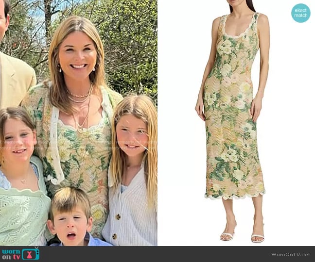 Cara Cara Orel Floral Cotton Midi-Dress in Ginger Root Kingston Floral worn by Jenna Bush Hager on Today