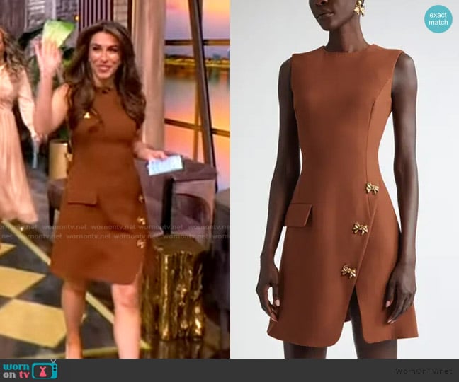 Oscar de la Renta Bow Detail Stretch Wool Blend Dress worn by Alyssa Farah Griffin on The View