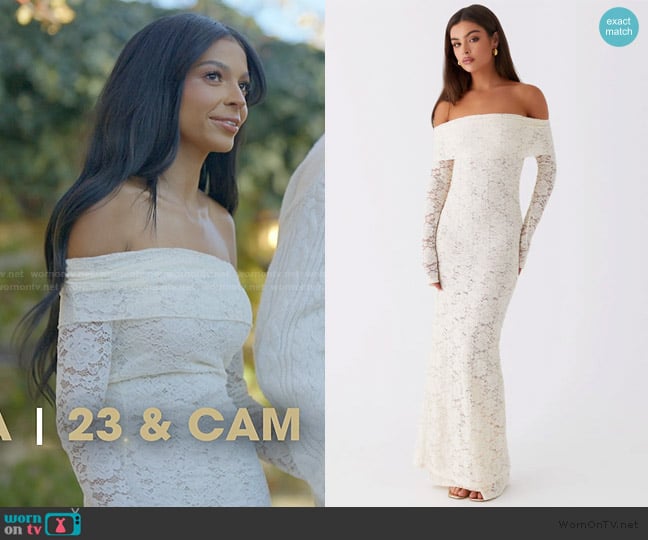 Peppermayo Yours Always Lace Maxi Dress worn by Layla Taylor on The Secret Lives of Mormon Wives