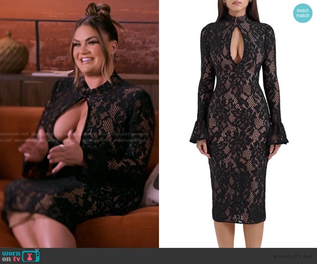 House of CB Pierette Long Sleeve Cotton Blend Cocktail Dress worn by Brittany Cartwright on The Valley