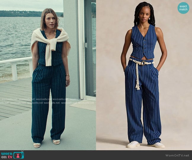 Polo Ralph Lauren Pinstripe Vest worn by Chloe Taylor (Jessica Biel) on The Better Sister