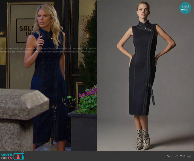 Porridge Denim Hardware Midi Dress worn by Catherina Greene (AnnaLynne McCord) on Days of our Lives