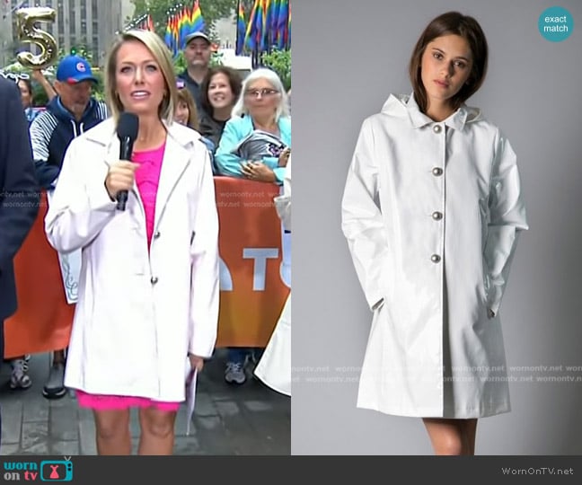 Jane Post Princess Rain Slicker with Detachable Hood worn by Dylan Dreyer on Today