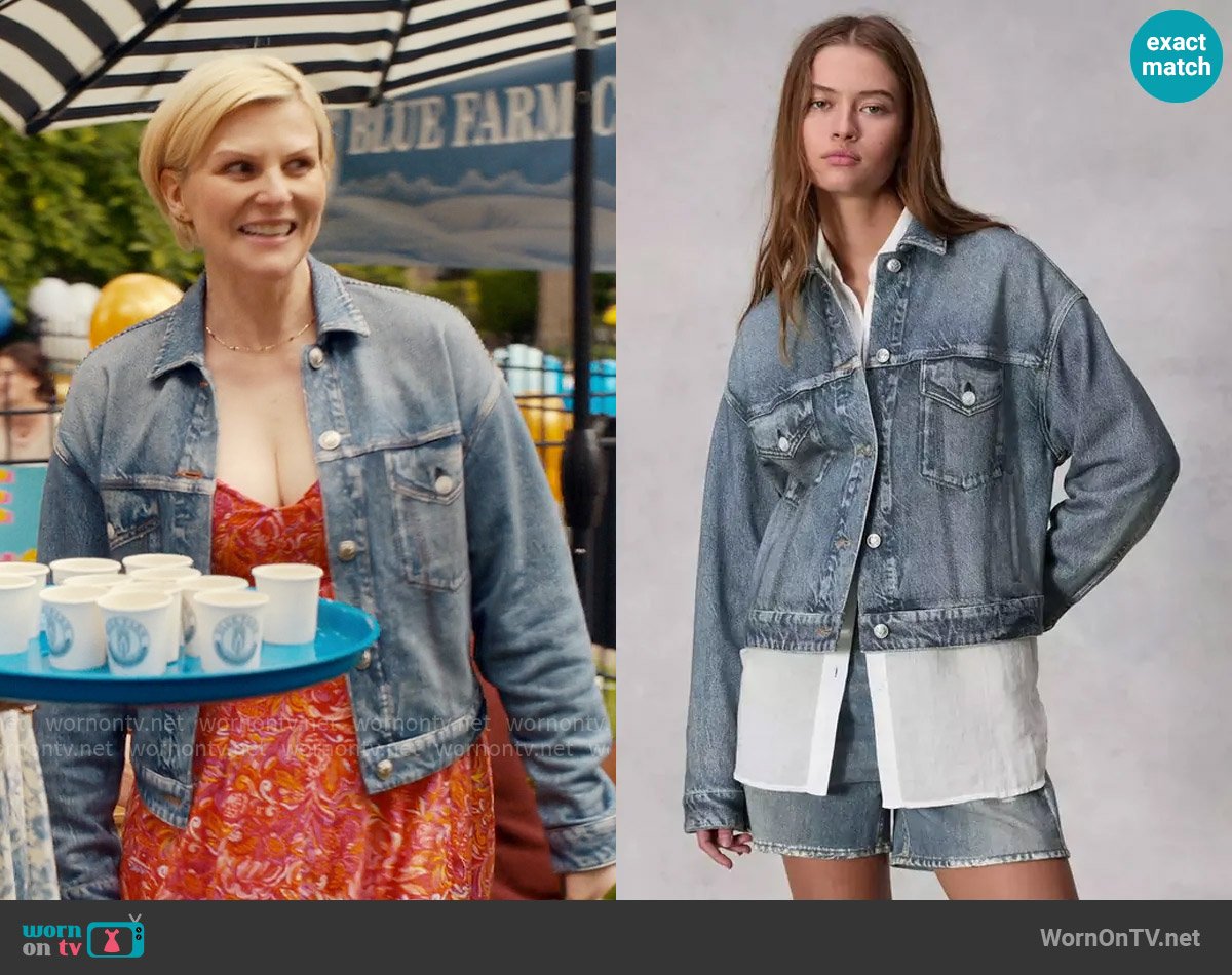 Rag and Bone Miramar Trucker Jacket in Walker worn by Ellen Baker (Jennifer Robertson) on Ginny & Georgia