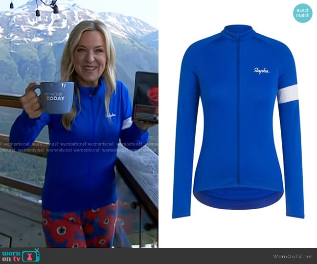 Rapha Core Long Sleeve Jersey in Indigo/White worn by Jennifer Jolly on Today