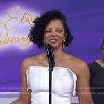 Renée Elise Goldsberry’s white strapless dress on Today