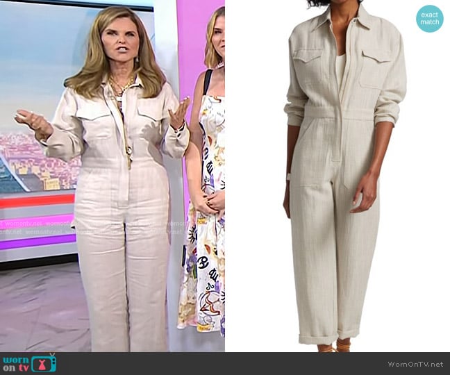 Rivet Utility Powerhouse Jumpsuit in Oatmeal worn by Maria Shriver on Today