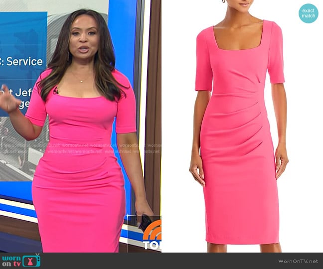 Black Halo Salvana Sheath Dress worn by Adelle Caballero on Today