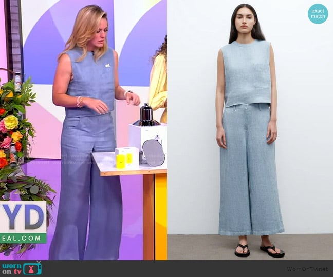 TWP Crop Denim Tank worn by Sara Haines on The View