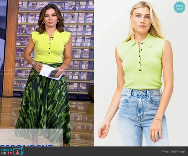 A.L.C. Taylor Top worn by Rebecca Jarvis on Good Morning America