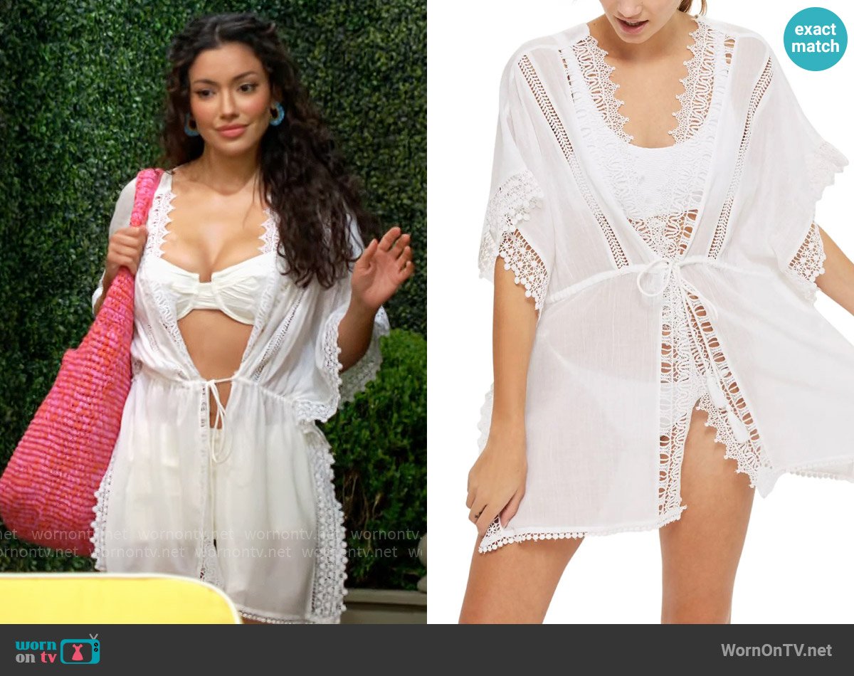 Topshop V-Neck Cover-Up Caftan worn by Audra Charles (Zuleyka Silver) on The Young and the Restless