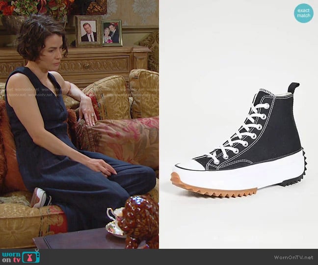 Converse nisex Run Star Hike Canvas Platform in Black/White/Gum worn by Sarah Horton (Linsey Godfrey) on Days of our Lives