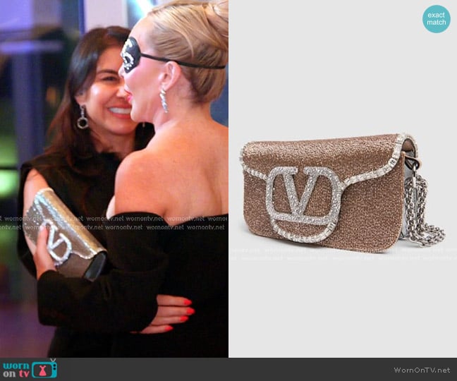Valentino Garavani Locò Embroidered Small Shoulder Bag worn by Marysol Patton (Marysol Patton) on The Real Housewives of Miami