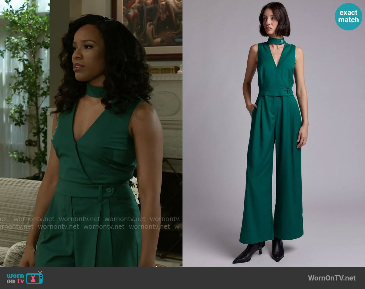 Wildfang Empower High Waisted V-Neck Jumpsuit worn by Naomi Hamilton Hawthorne (Arielle Prepetit) on Beyond the Gates