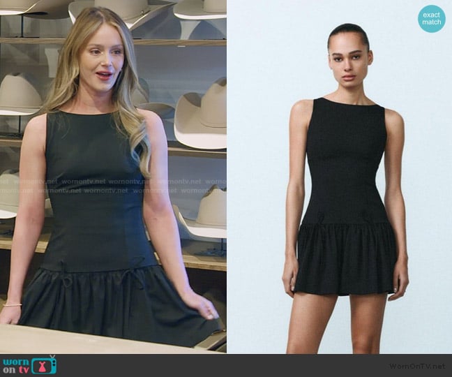 Zara Short Dress with Bows worn by Mikayla Matthews on The Secret Lives of Mormon Wives
