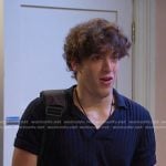 Aaron’s navy ribbed polo on Days of our Lives