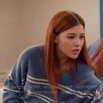 Abby’s blue striped sweater on Ginny & Georgia