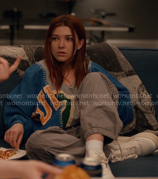 Abby's patchwork sweatshirt on Ginny & Georgia
