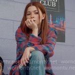 Abby’s plaid hooded shirt on Ginny & Georgia