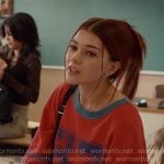 Abby’s red jersey top on Ginny & Georgia