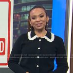 Adelle’s black lace trim collar cardigan on Today