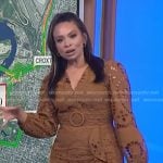 Adelle’s brown eyelet belted dress on Today