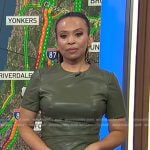 Adelle’s green gathered leather dress on Today