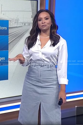 Adelle’s grey denim skirt on Today