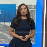 Adelle’s navy ruffle mini dress on Today