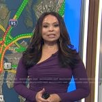Adelle’s purple ruched asymmetric dress on Today