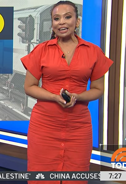 Adelle's red shirtdress on Today
