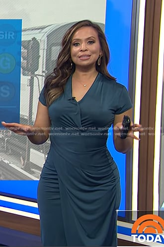 Adelle's teal wrap sheath dress on Today
