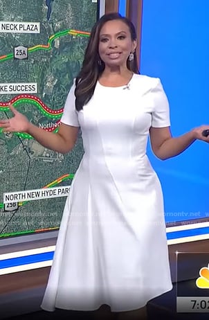 Adelle's white asymmetric hem dress on Today