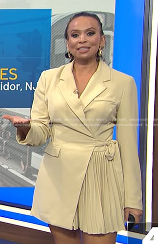 Adelle’s beige pleated blazer dress on Today