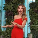 Adrianna Costa’s red one-shoulder jumpsuit on Access Hollywood