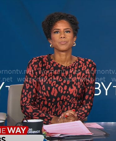 Adriana Diaz's red leopard print dress on CBS Mornings