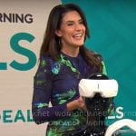 Ariane Kiss’s floral ruched dress on CBS Mornings