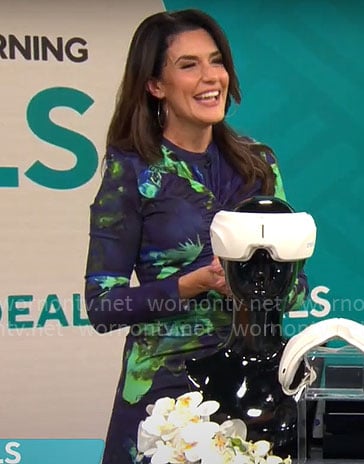 Ariane Kiss’s floral ruched dress on CBS Mornings
