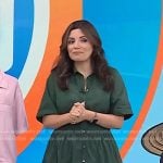 Adrianna’s green button front dress on Today