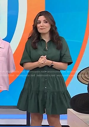 Adrianna's green button front dress on Today