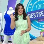 Adrianna’s green stripe tie waist dress on Today