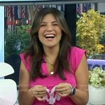 Adrianna’s pink v-neck midi dress on Today