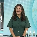 Adrianna’s green button front dress on Today