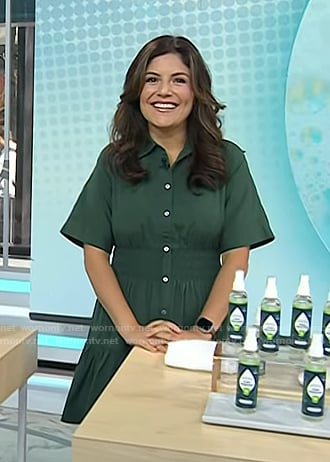 Adrianna's green button front dress on Today