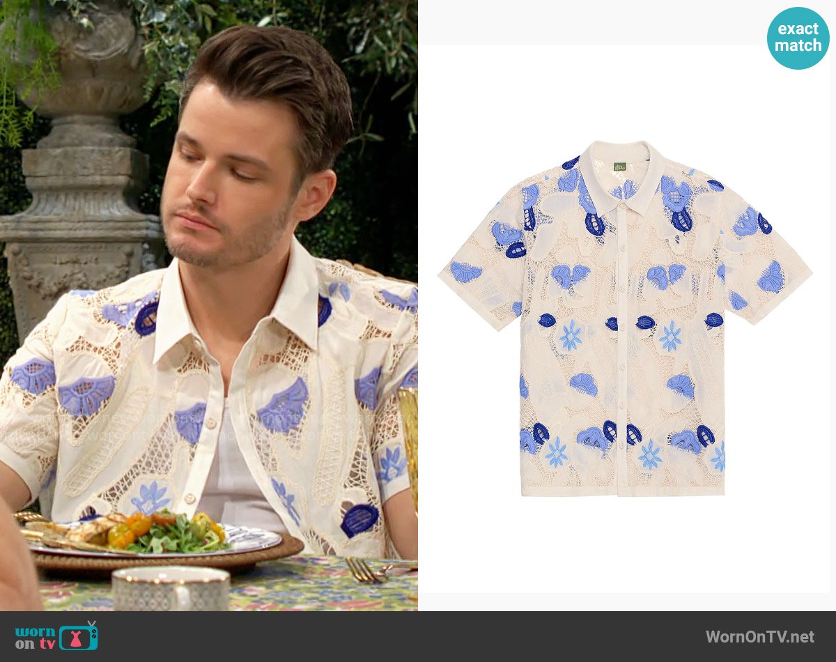 Agua Bendita Jared Shirt worn by Kyle Abbott (Michael Mealor) on The Young and the Restless