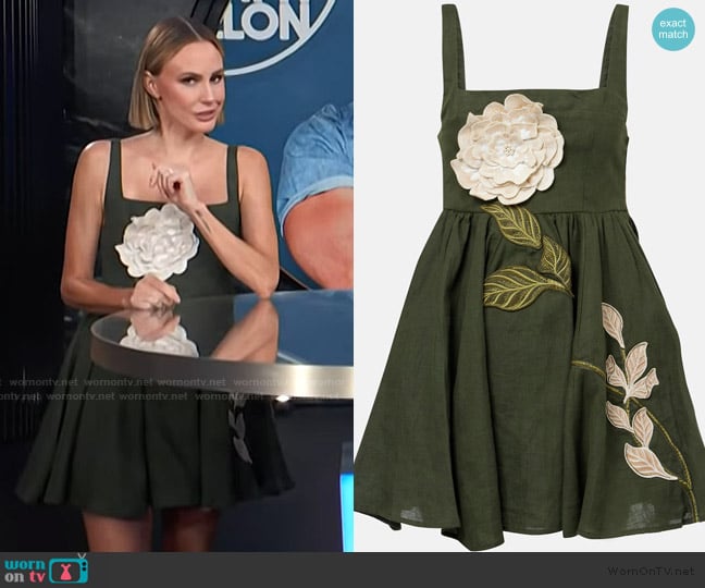 Agua by Agua Bendita Hierbabuena Gardenia linen minidress worn by Keltie Knight on E! News