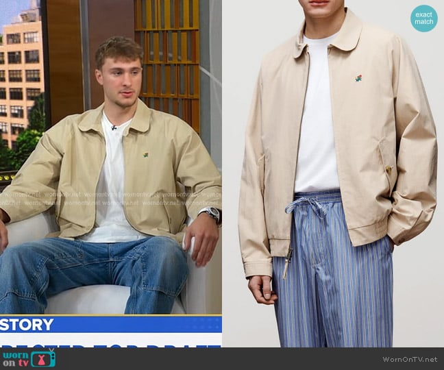 Aimé Leon Dore Crest Casual Jacket in SAfari worn by Cooper Flagg on Good Morning America