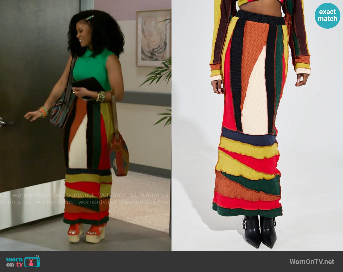 Akira Beast Mode Maxi Skirt worn by Eva Thomas (Ambyr Michelle) on Beyond the Gates